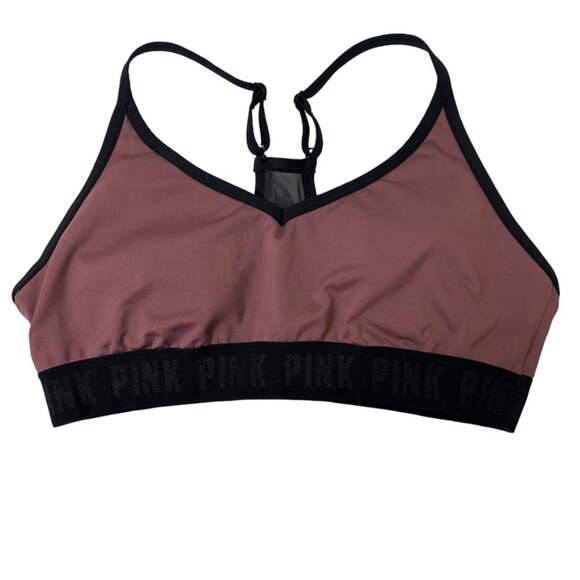 PINK Ultimate Lightly Lined Sports Bra in Mauve and Black - Size Large - Picture 1 of 7
